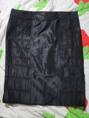 Christian Lacroix Black Textured Pencil Skirt